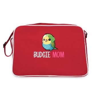 budgerigar parakeet, budgie - Retro Bag - red/white - Back