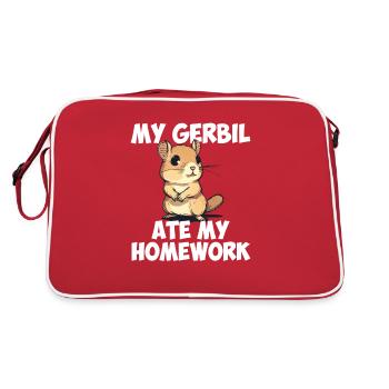 Gerbille a mangé mes devoirs, gerbille - Sac Retro - rouge/blanc - Dos