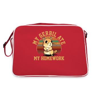 Gerbille a mangé mes devoirs, gerbille - Sac Retro - rouge/blanc - Dos