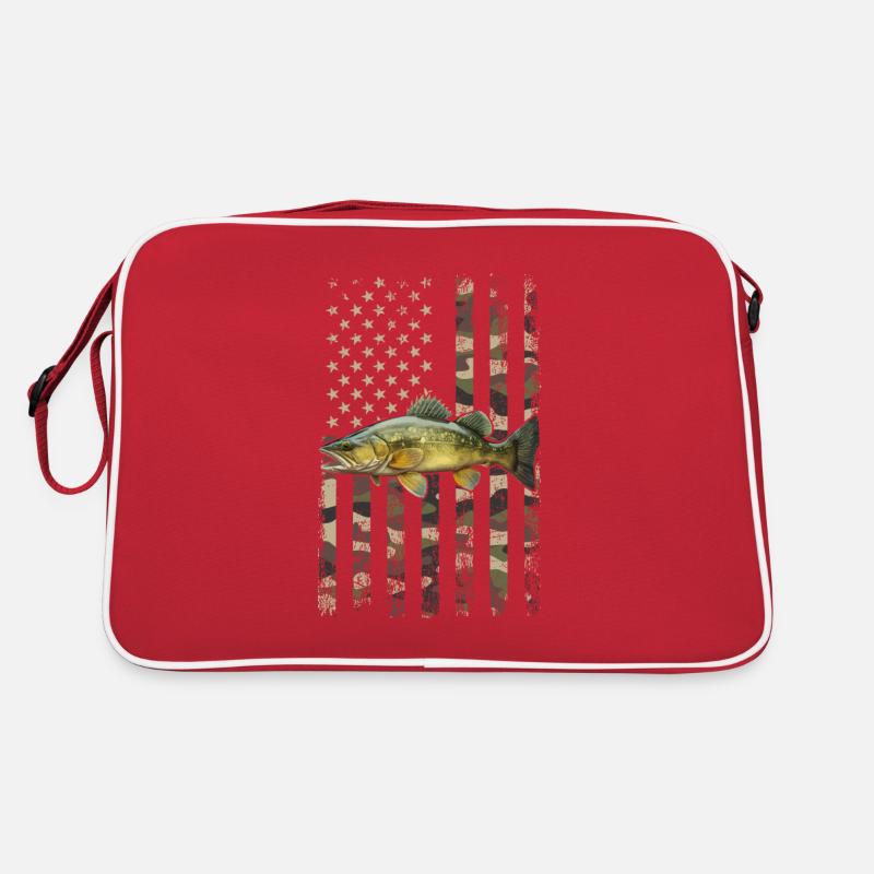 doré jaune drapeau américain, Pêche Sac Retro