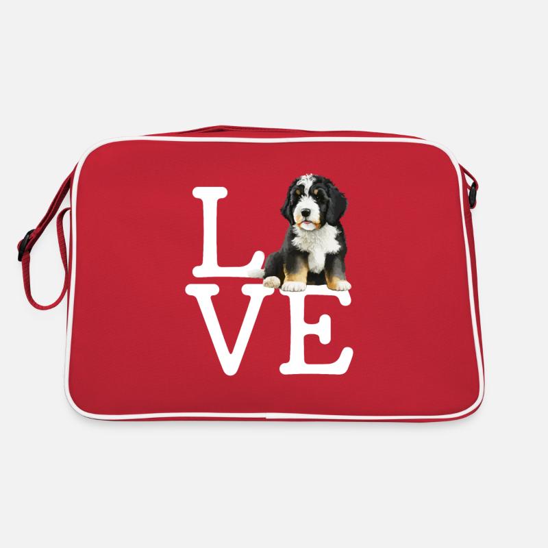 bernedoodle love Retro Tasche