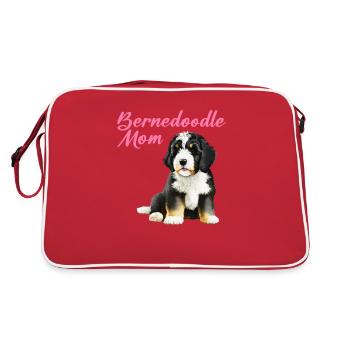 Bernedoodle Mom - Retro Bag - red/white - Back