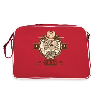 2008 | Cadeau D'anniversaire | Amoureux Du Chat - Sac Retro - rouge/blanc - Dos