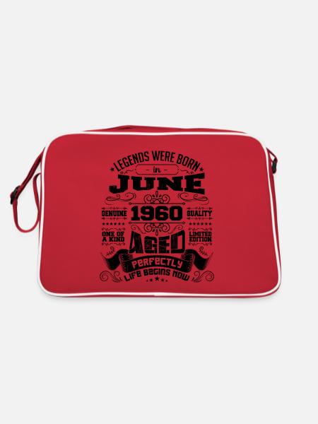 1960 Juin Anniversaire 1960 Juin | né en June 1960 - Sac Retro - rouge/blanc - Dos