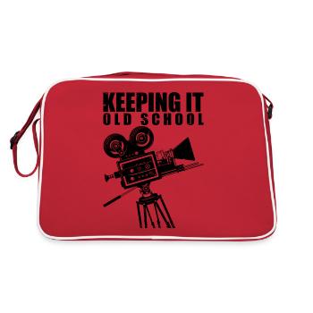Bleiben Sie in der alten Schule - Retro Tasche - Rot/Weiß - Hinten