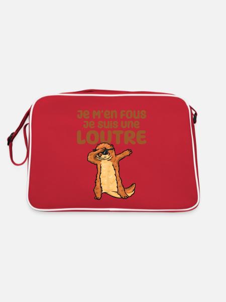 Je M'en Fous - Dabbing Loutre - Dab Dance - Sac Retro - rouge/blanc - Dos