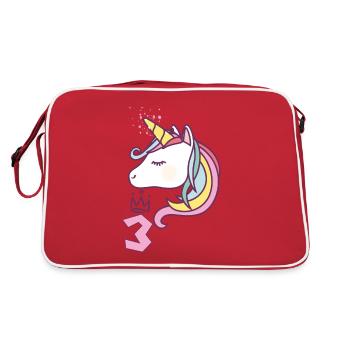 Birthday Girl Princess Unicorn 3 years Gift - Retro Bag - red/white - Back