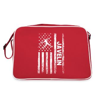 Javelin throwing American flag - Retro Tasche - Rot/Weiß - Hinten
