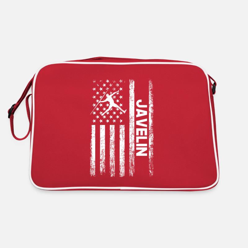 Javelin throwing American flag Retro Tasche