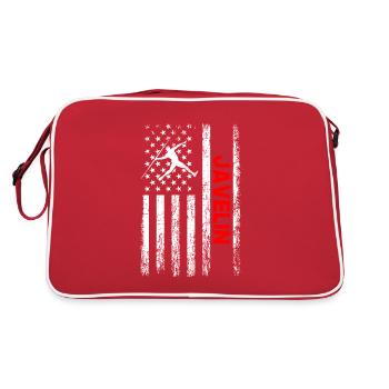 Javelin throwing American flag - Retro Tasche - Rot/Weiß - Hinten