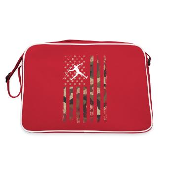 Javelin throwing American flag - Retro Tasche - Rot/Weiß - Hinten