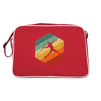 Javelin throwing vintage - Retro Tasche - Rot/Weiß - Hinten