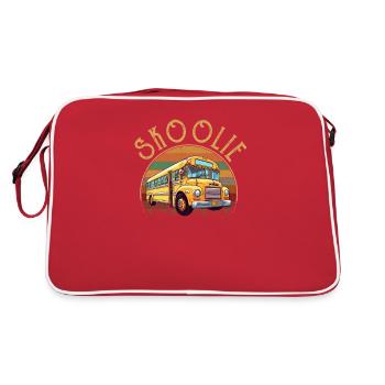 Skoolie Autobus scolaire converti - Sac Retro - rouge/blanc - Dos