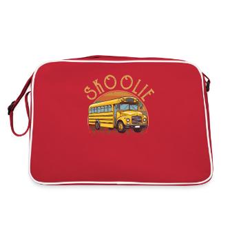Skoolie Autobus scolaire converti - Sac Retro - rouge/blanc - Dos