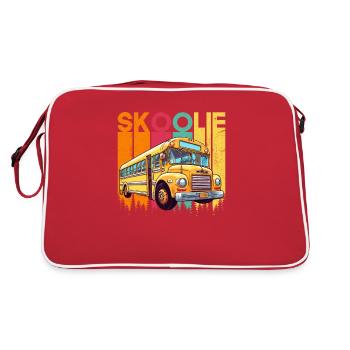 Skoolie Autobus scolaire converti - Sac Retro - rouge/blanc - Dos