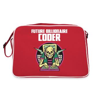 Future billionaire coder - Retro Tasche - Rot/Weiß - Hinten