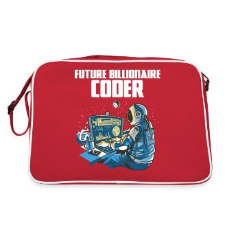 Future billionaire coder - Retro Tasche - Rot/Weiß - Hinten