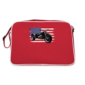 Motortrike Three Wheeled Motorcycle Triker - Retro Bag - red/white - Back