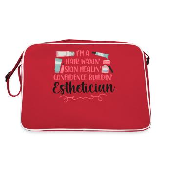 Soins de la peau d’esthéticienne agréée mignonne - Sac Retro - rouge/blanc - Dos
