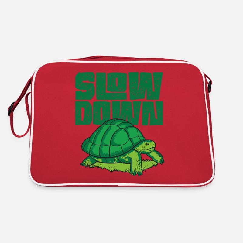 Sea Turtle Tortoise Slow Down Retro Tasche