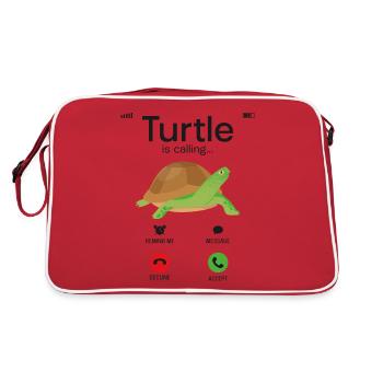 Sea Turtle Tortoise Phone Display - Retro Tasche - Rot/Weiß - Hinten