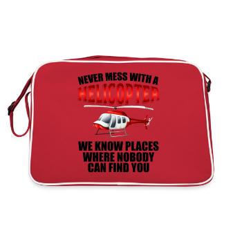 Cadeau de vol de pilote d'avion d'hélicoptère - Sac Retro - rouge/blanc - Dos