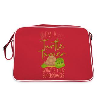 Sea Turtle Tortoise I'm A Turtle - Retro Tasche - Rot/Weiß - Hinten