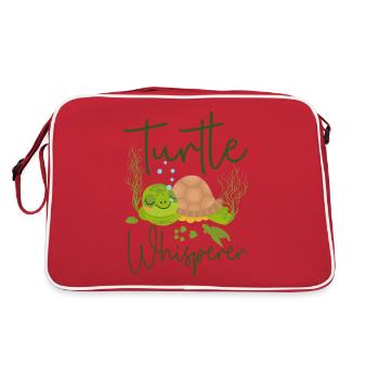 Sea Turtle Tortoise Turtle - Retro Bag - red/white - Back
