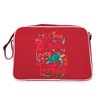 Sea Turtle Tortoise This Girl - Retro Bag - red/white - Back