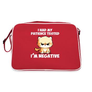 i had my patience tested - Retro Tasche - Rot/Weiß - Hinten