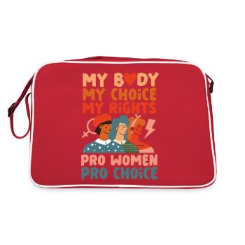 Feminist My Body My Choice My - Retro Bag - red/white - Back