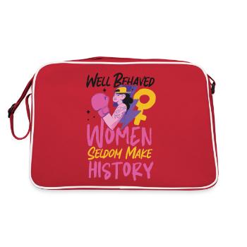 Feminist Well Behaved Women Seldom - Retro Bag - red/white - Back