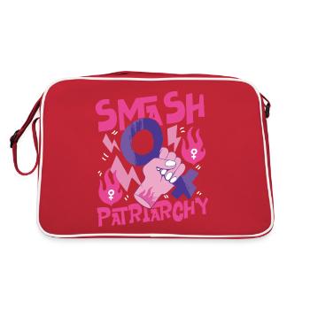 Feminist Smash Patriarchy - Retro Tasche - Rot/Weiß - Hinten