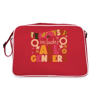 Feminist Feminism Includes All - Retro Bag - red/white - Back