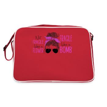 Feminist Not Fragile Like A Flower - Retro Tasche - Rot/Weiß - Hinten