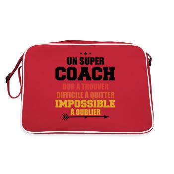 Humour coach sportif entraineur super coach - Sac Retro - rouge/blanc - Dos