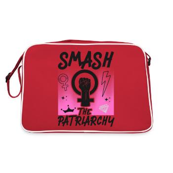 Feminist Smash Patriarchy - Retro Tasche - Rot/Weiß - Hinten