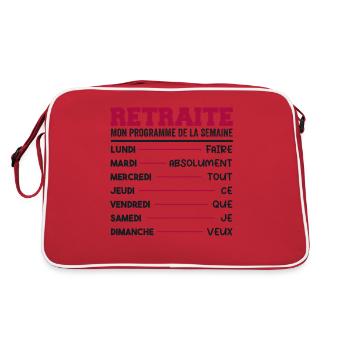 Retraite Mon Programme Humour Retraité Cadeau - Sac Retro - rouge/blanc - Dos