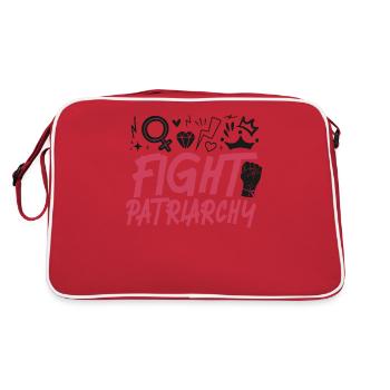 Feminist Fight Patriarchy - Retro Tasche - Rot/Weiß - Hinten