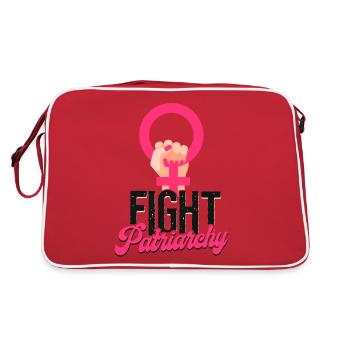 Feminist Fight Patriarchy - Retro Tasche - Rot/Weiß - Hinten