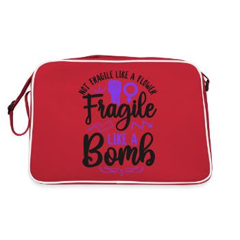 Feminist Not Fragile Like A Flower - Retro Tasche - Rot/Weiß - Hinten