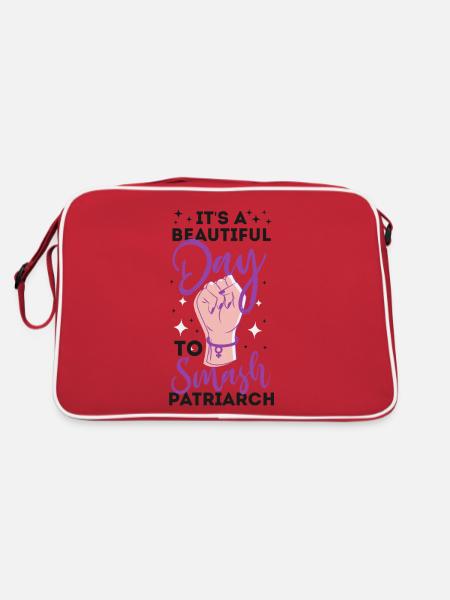 Feminist It's A Beautiful Day To - Retro Tasche - Rot/Weiß