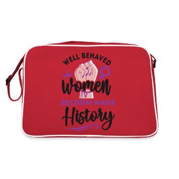 Feminist Well Behaved Women Seldom - Retro Bag - red/white - Back