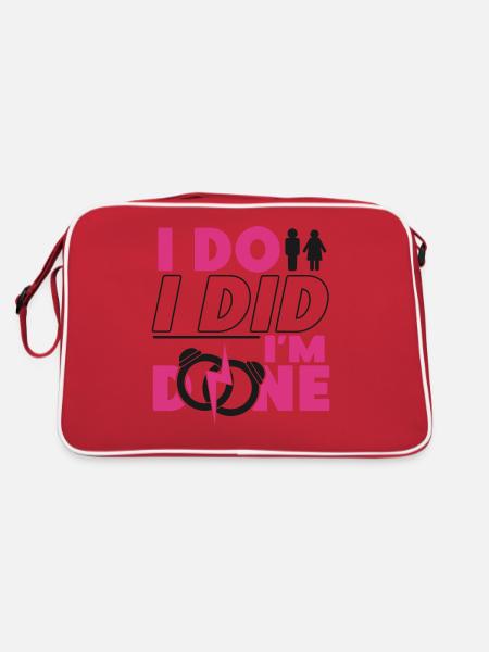 Happy Divorce Party I Do I Did I'm - Retro Tasche - Rot/Weiß - Hinten