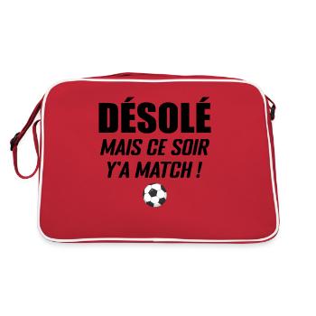 Désolé Mais Ce Soir Y'a Match - Sac Retro - rouge/blanc - Dos