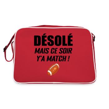 Désolé Mais Ce Soir Y'a Match - Sac Retro - rouge/blanc - Dos