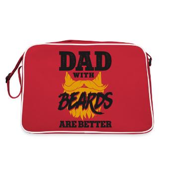 Beard Lover Bearded Man Dad Ginger - Retro Tasche - Rot/Weiß - Hinten