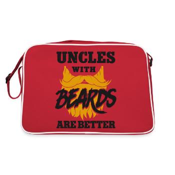 Beard Lover Bearded Man Uncle - Retro Tasche - Rot/Weiß - Hinten