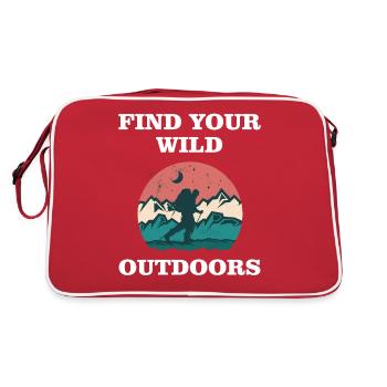 Find your Wild Outdoors - Retro Tasche - Rot/Weiß - Hinten
