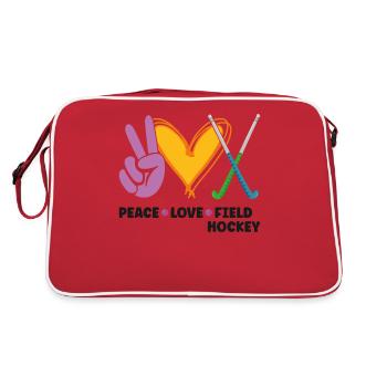Field Hockey Peace Love Field - Retro Tasche - Rot/Weiß - Hinten